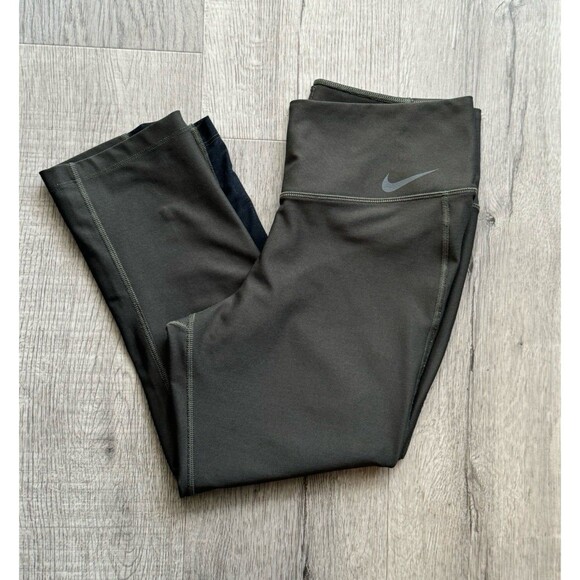 Nike Dri-Fit Olive Green and Black Leggings Women’s size Small - Picture 1 of 4